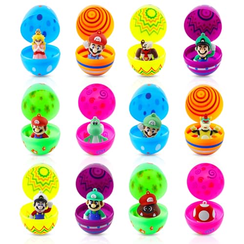 Sinaikepoo 12 Stück Mario Ostereier mit Spielzeug, Befüllbare Ostereier mit Cartoon Figuren, Plastik Ostereier Gefüllte Ostereier, Easter Eggs for Filling, Ostergeschenke Kinder Sinaikepoo 12 Stück Mario Ostereier mit Spielzeug, Befüllbare Ostereier mit Cartoon Figuren, Plastik Ostereier Gefüllte Ostereier, Easter Eggs for Filling, Ostergeschenke Kinder von Sinaikepoo