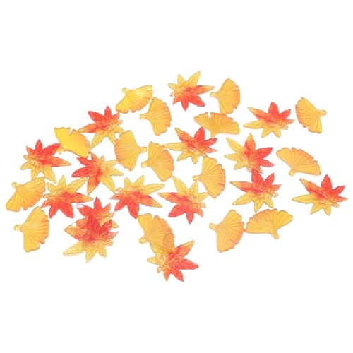 30stk Mini Herbstblätter zum Basteln, Inklusive 15 Acryl Ahornblatt Charms und 15 Acryl Ginkgoblatt Charms für Herbstketten Armbänder Ohrringe Schmuck und Schlüsselanhänger zum Basteln von Sinbana
