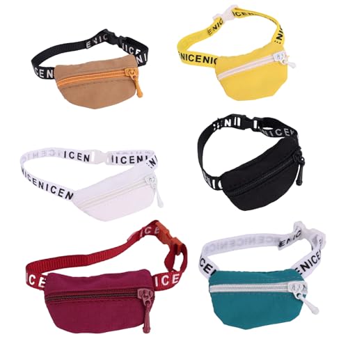 6 STK Puppentaschen, Buntes Puppenzubehör Baumwollfaser Mini Spielzeugtasche Süße Mini Umhängetasche zur Dekoration von Spielzeug von Sinbana