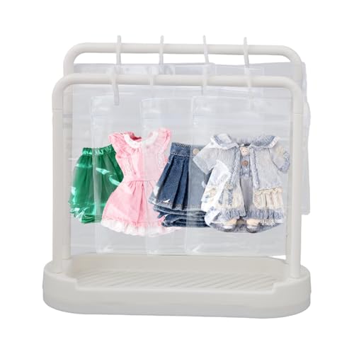Abnehmbar Organisierer für Puppenkleidung mit 20 Taschen, Kunststoff Kleiderständer mit 20 Haken Stufiger Display Schrank für Plüschtierchen von 17,78cm von Sinbana