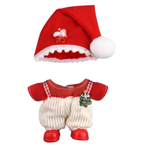 Puppenkleidung Weihnachten Set, Stoff und Kunststoff Bezaubernde Weihnachts Puppenkleidung für 15-17cm Plüschtiere Dekoration Ausstellung und Sammlung (Weihnachtsmann) von Sinbana