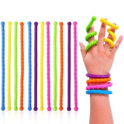 Sinbana 12stk Sensorisches Zappelspielzeug, 2 Stile 6 Texturen Mehrfarbiges Sensorisches Dehnbare Spielzeuge aus Silikon für Kinder und Erwachsene zur Beruhigung im Klassenzimmer Büro und auf Reisen Sinbana 12stk Sensorisches Zappelspielzeug, 2 Stile 6 Texturen Mehrfarbiges Sensorisches Dehnbare Spielzeuge aus Silikon für Kinder und Erwachsene zur Beruhigung im Klassenzimmer Büro und auf Reisen von Sinbana