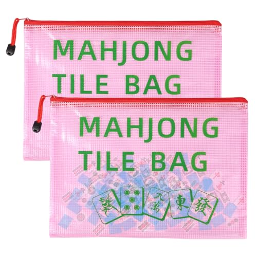 Sinbana 2stk Mahjong-Steine-Tasche, Rote Amerikanische Mahjong-Steinetasche Mah-Jong-Geschenke Zubehör für Spieler Tragbare Mah-Jong-Tasche für Freizeit Oder Reisen von Sinbana