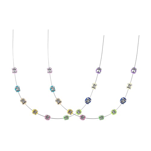 Sinbana 2stk Puppen Zahnspange Deko, Bunt Verschiebbar Metall Puppen-DIY Zahnspange-Zubehör für Plüschtiere DIY-Zahndekor und Lustige Zähne Seligsprechung von Sinbana