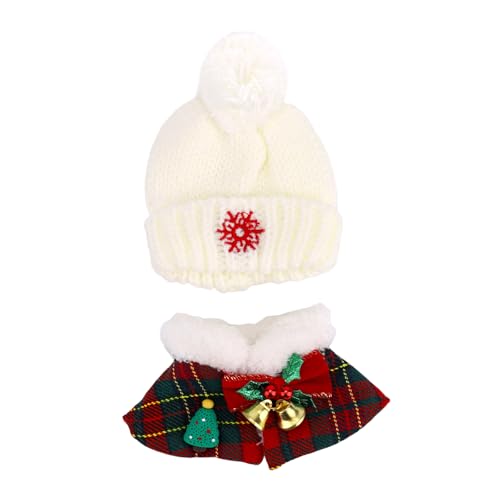 Sinbana Weihnachtspuppenkleidung, Plüschtier Outfits mit Hut und Umhang Stilvolle Süße Weihnachtskostüme für 15–17cm Große Puppen von Sinbana