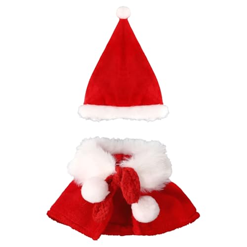 Weihnachten Puppen Outfit Set für 15-17cm Puppen, Mit Nikolausmütze & Umhang für Festliche Kostüm Zubehör (Ohne Puppe Enthalten) von Sinbana
