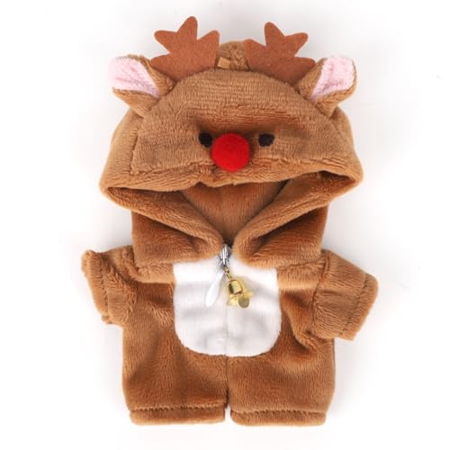 Weihnachts-Elch-Outfit für 17cm Große Puppen, Süße Puppenkleidung im Weihnachtsstil Festliches Kostümzubehör und Geschenke von Sinbana