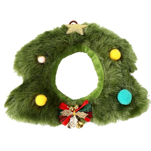 Weihnachtsbaummütze für 17 cm Große Puppen, Grün Süß Puppen Weihnachtskleidung Festliches Weihnachtskostüm Kopfbedeckung zum Spielen und Präsentieren von Sinbana