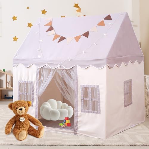 Sinbide Kinderzelt Kinderzelt Spielhaus mit Matten, Wimpel und Lichterkette Neutral Kinderspielzelt und Geschenk für Jungen und Mädchen grau Sinbide Kinderzelt Kinderzelt Spielhaus mit Matten, Wimpel und Lichterkette Neutral Kinderspielzelt und Geschenk für Jungen und Mädchen grau von Sinbide