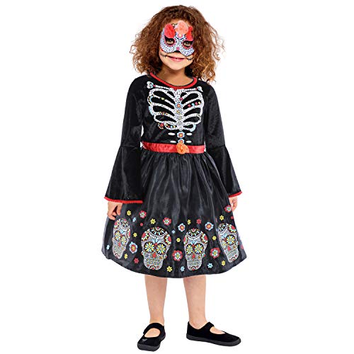 Sincere Party Girls Day of the Dead Skeleton Halloween Kostüm dia de los muertos Kostüm für Mädchen 3-4 Jahre von Sincere Party