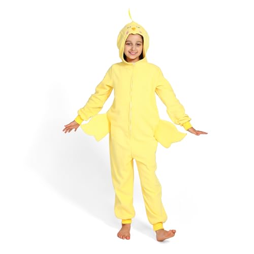 Sincere Party Hühner Onesie, Gelb Kapuze Overall Fleece Onesie für Kinder X-Groß (10-12) von Sincere Party