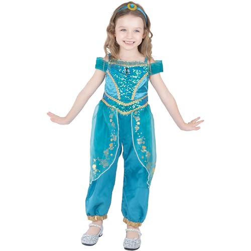 Sincere Party Mädchen Jasmin Kostüm mit Kopfband und Armband 7-8 Jahre Sincere Party Mädchen Jasmin Kostüm mit Kopfband und Armband 7-8 Jahre von Sincere Party