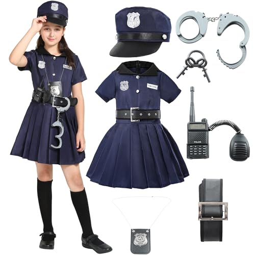 Sincere Party Mädchen Polizist Kostüm,Cutie Cop Dress Up Rollenspiel Set für Mädchen 4-6 Jahre von Sincere Party