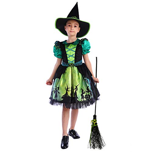 Sincere Party Mädchen Posh Witch Vollständig gefütterter Unterrock Flauschiges Halloween Hexenkostüm mit Posh Hut 5-6 Jahre von Sincere Party