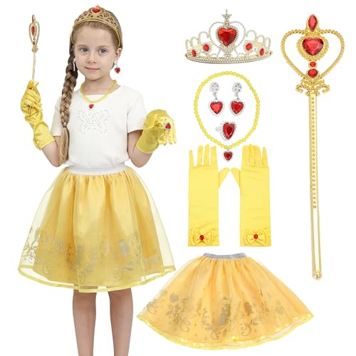Sincere Party Mädchen Prinzessin Kostümzubehör Fancy Dress Up Cosplay Exquisite Match Sets,Gold Belle Dress Up Set für Mädchen 3-8 Jahre gelb Sincere Party Mädchen Prinzessin Kostümzubehör Fancy Dress Up Cosplay Exquisite Match Sets,Gold Belle Dress Up Set für Mädchen 3-8 Jahre gelb von Sincere Party