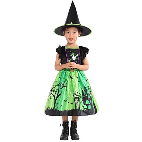 Sincere Party Neongrünes Hexenkostüm für Mädchen mit Hut 7-8 Jahre Sincere Party Neongrünes Hexenkostüm für Mädchen mit Hut 7-8 Jahre von Sincere Party