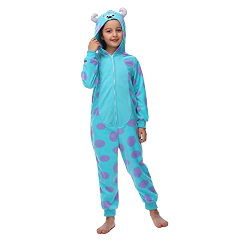 Sincere Party Sulley Onesie Kostüm für Kinder, weiche gemütliche warme Fleece Tier Onesie für Unisex Kinder 2X-Groß (12-14) von Sincere Party