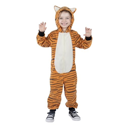Sincere Party Tiger Onesie Neuheit Tiger Jumpuit mit Stickerei Gesicht Tier Kostüm für Kinder Mittel (6-8) von Sincere Party