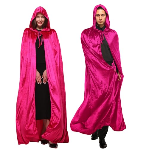 Sincere Party Velours-Kapuzenumhang in voller Länge mit großzügiger Kapuze, Verschluss vorne zum Binden für Unisex, Herren, Damen oder Teenager, Violetter Kapuzenumhang, 63 inches Sincere Party Velours-Kapuzenumhang in voller Länge mit großzügiger Kapuze, Verschluss vorne zum Binden für Unisex, Herren, Damen oder Teenager, Violetter Kapuzenumhang, 63 inches von Sincere Party
