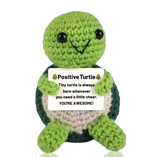 Positive Schildkröte, emotionale Unterstützung, Mini-Strickschildkröte, winzig, positive emotionale Unterstützung, positive Häkeltiere, emotionale Unterstützung, Geschenk für Frauen, Spielzeug mit von SingHao