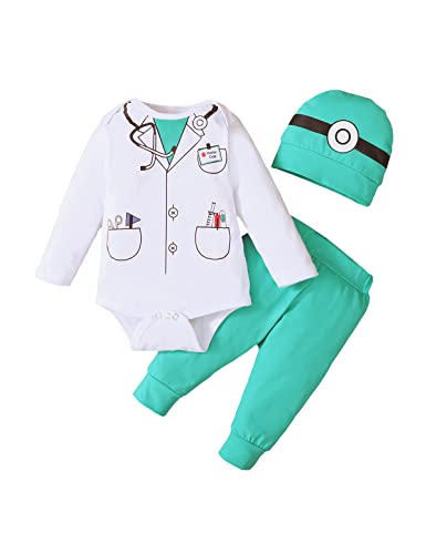 Singcoco Baby Jungen Kostüm Outfit Neugeborene Uniform Kostüm mit Hut Arzt 6-12 Monate Singcoco Baby Jungen Kostüm Outfit Neugeborene Uniform Kostüm mit Hut Arzt 6-12 Monate von Singcoco