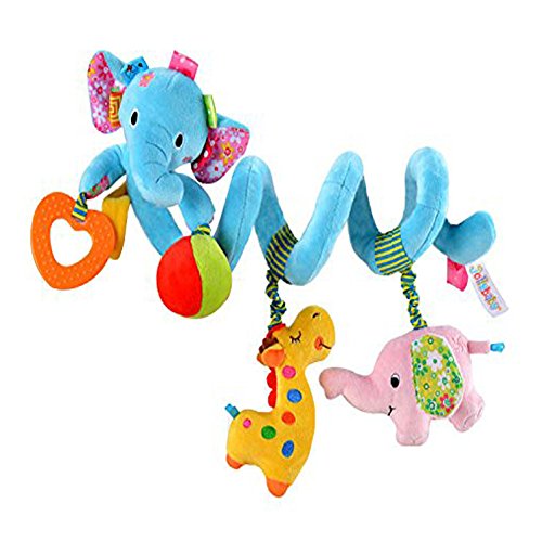 singring Baby Kinderwagen Kinderbett Cute Blue Elefant Design Activity Spirale Plüsch Spielzeug, Kinderwagen und unterwegs Activity Spielzeug von Singring