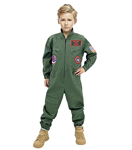 Sinkawa Jackets Kampfpiloten-Kostüm, Luftwaffe, Fluganzug, Halloween, Cosplay, für Kinder, Jungen, Größe M Sinkawa Jackets Kampfpiloten-Kostüm, Luftwaffe, Fluganzug, Halloween, Cosplay, für Kinder, Jungen, Größe M von Sinkawa Jackets