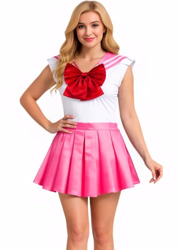 Sinkawa Jackets Sailor Anime-Outfit, Schuluniform, Einteiler, Strampler mit Faltenrock, Cosplay-Kostüm für Damen, Mädchen, Größe M Sinkawa Jackets Sailor Anime-Outfit, Schuluniform, Einteiler, Strampler mit Faltenrock, Cosplay-Kostüm für Damen, Mädchen, Größe M von Sinkawa Jackets