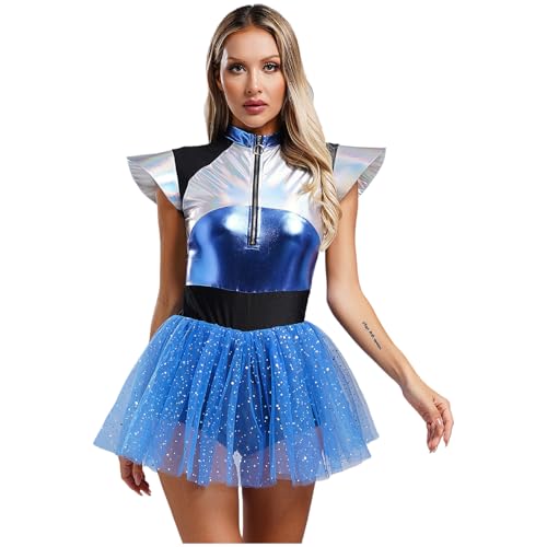 Sinleey Alien Verkleidung Damen Außerirdisches Kostüm Astronauten Kostüm Halloween Karneval Cosplay Sxl Blau 4XL Sinleey Alien Verkleidung Damen Außerirdisches Kostüm Astronauten Kostüm Halloween Karneval Cosplay Sxl Blau 4XL von Sinleey