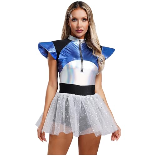 Sinleey Alien Verkleidung Damen Außerirdisches Kostüm Astronauten Kostüm Halloween Karneval Cosplay Sxl Silber 4XL Sinleey Alien Verkleidung Damen Außerirdisches Kostüm Astronauten Kostüm Halloween Karneval Cosplay Sxl Silber 4XL von Sinleey