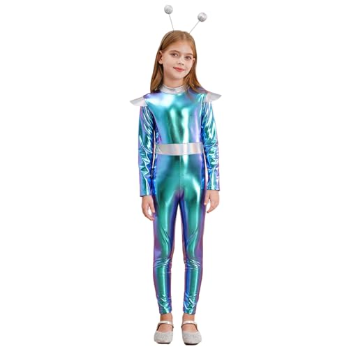 Sinleey Alien Verkleidung Kinder Mädchen Astronautenanzug Metallisch Glänzend Halloween Karneval Kostüm 5-16 Jahre Blau 158-164 Sinleey Alien Verkleidung Kinder Mädchen Astronautenanzug Metallisch Glänzend Halloween Karneval Kostüm 5-16 Jahre Blau 158-164 von Sinleey