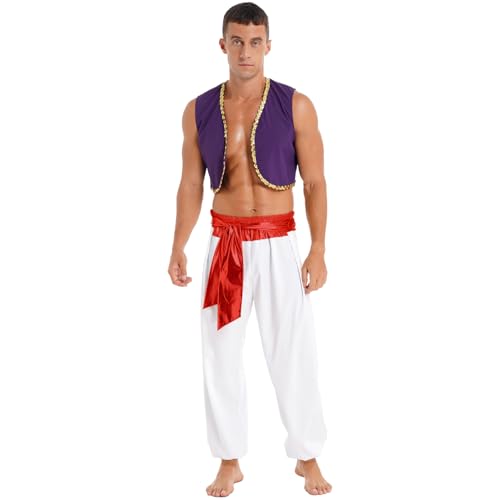 Sinleey Arabischer Prinz Kostüm Für Herren Weste + Hose Set Prinz Kostüm Cosplay Halloween Karneval M3xl Rot XXL Sinleey Arabischer Prinz Kostüm Für Herren Weste + Hose Set Prinz Kostüm Cosplay Halloween Karneval M3xl Rot XXL von Sinleey