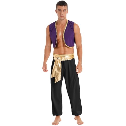 Sinleey Arabischer Prinz Kostüm Für Herren Weste + Hose Set Prinz Kostüm Cosplay Halloween Karneval M3xl Schwarz 3XL Sinleey Arabischer Prinz Kostüm Für Herren Weste + Hose Set Prinz Kostüm Cosplay Halloween Karneval M3xl Schwarz 3XL von Sinleey