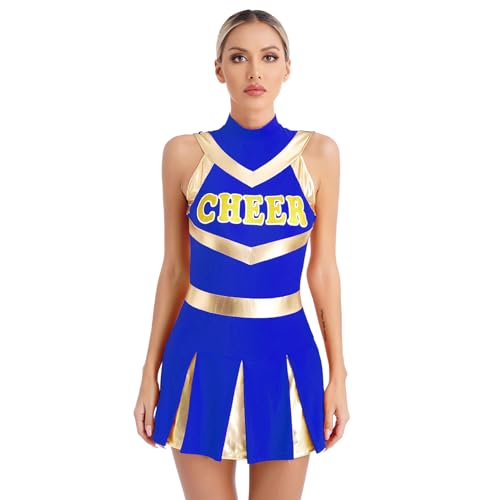 Sinleey Damen Pompon Girl Kostüm Cheerleader Uniform Tanz Outfit Show Sxxl Königsblau XL Sinleey Damen Pompon Girl Kostüm Cheerleader Uniform Tanz Outfit Show Sxxl Königsblau XL von Sinleey