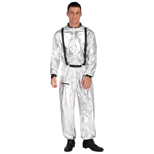 Sinleey Erwachsene Astronauten Verkleidung Silber Glänzender Anzug Halloween Karneval Fest Sxl Silber XXL Sinleey Erwachsene Astronauten Verkleidung Silber Glänzender Anzug Halloween Karneval Fest Sxl Silber XXL von Sinleey