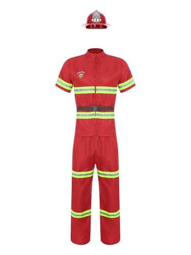 Sinleey Feuerwehrmann Kostüm Herren Set Feuerwehr Uniform Cosplay Outfit Halloween Karneval Rot 190 Sinleey Feuerwehrmann Kostüm Herren Set Feuerwehr Uniform Cosplay Outfit Halloween Karneval Rot 190 von Sinleey