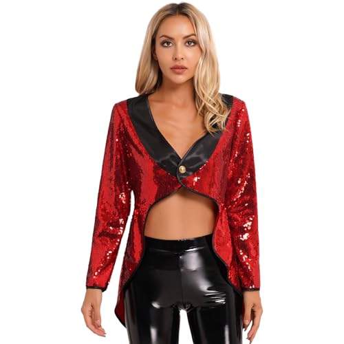 Sinleey Frauen Zirkus Kostüm Frack Glitzer Glänzend Karneval Halloween Cosplay Party Sxl Rot S Sinleey Frauen Zirkus Kostüm Frack Glitzer Glänzend Karneval Halloween Cosplay Party Sxl Rot S von Sinleey