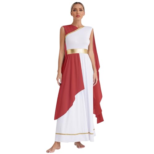 Sinleey Griechische Göttin Verkleidung Für Damen Römische Toga Robe Halloween Kostüm Karneval Cosplay Party Outfit Größe S Bis 3xl Burgund 3XL Sinleey Griechische Göttin Verkleidung Für Damen Römische Toga Robe Halloween Kostüm Karneval Cosplay Party Outfit Größe S Bis 3xl Burgund 3XL von Sinleey
