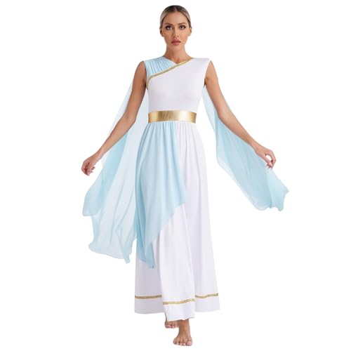 Sinleey Griechische Göttin Verkleidung Für Damen Römische Toga Robe Halloween Kostüm Karneval Cosplay Party Outfit Größe S Bis 3xl Hellblau XXL Sinleey Griechische Göttin Verkleidung Für Damen Römische Toga Robe Halloween Kostüm Karneval Cosplay Party Outfit Größe S Bis 3xl Hellblau XXL von Sinleey