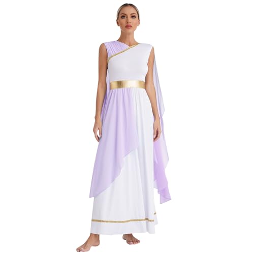Sinleey Griechische Göttin Verkleidung Für Damen Römische Toga Robe Halloween Kostüm Karneval Cosplay Party Outfit Größe S Bis 3xl Lavendel XXL Sinleey Griechische Göttin Verkleidung Für Damen Römische Toga Robe Halloween Kostüm Karneval Cosplay Party Outfit Größe S Bis 3xl Lavendel XXL von Sinleey