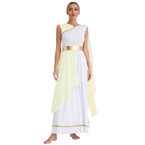 Sinleey Griechische Göttin Verkleidung Für Damen Römische Toga Robe Halloween Kostüm Karneval Cosplay Party Outfit Größe S Bis 3xl Sekt S Sinleey Griechische Göttin Verkleidung Für Damen Römische Toga Robe Halloween Kostüm Karneval Cosplay Party Outfit Größe S Bis 3xl Sekt S von Sinleey