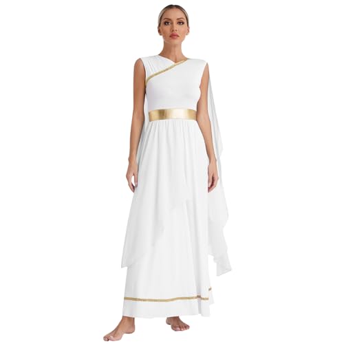 Sinleey Griechische Göttin Verkleidung Für Damen Römische Toga Robe Halloween Kostüm Karneval Cosplay Party Outfit Größe S Bis 3xl Weiß M Sinleey Griechische Göttin Verkleidung Für Damen Römische Toga Robe Halloween Kostüm Karneval Cosplay Party Outfit Größe S Bis 3xl Weiß M von Sinleey