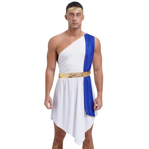 Sinleey Griechische Verkleidung Herren Kostüm Antikes Griechenland Rom Toga Band Cosplay Halloween Karneval Fest Rollenspiel S Xl Blau M Sinleey Griechische Verkleidung Herren Kostüm Antikes Griechenland Rom Toga Band Cosplay Halloween Karneval Fest Rollenspiel S Xl Blau M von Sinleey