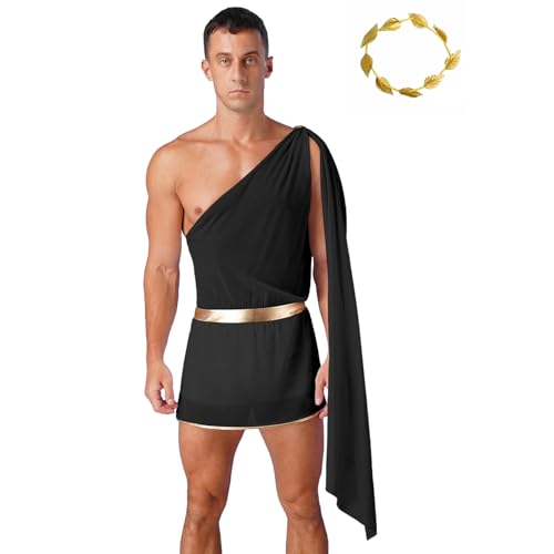 Sinleey Griechisches Kostüm Für Erwachsene Männer Antikes Griechenland Rom Römische Toga Cosplay Halloween Karneval Party Sxl Schwarz 3XL Sinleey Griechisches Kostüm Für Erwachsene Männer Antikes Griechenland Rom Römische Toga Cosplay Halloween Karneval Party Sxl Schwarz 3XL von Sinleey