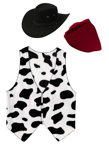 Sinleey Herren Cowboy Kostüm Western Weste Mit Bandana Und Hut Set Halloween Karneval Cosplay Outfit A Schwarz 4XL Sinleey Herren Cowboy Kostüm Western Weste Mit Bandana Und Hut Set Halloween Karneval Cosplay Outfit A Schwarz 4XL von Sinleey