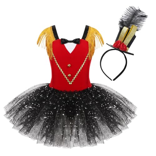 Sinleey Kind Mädchen Zirkus Kostüm Monsieur Loyal Kleid Löwen Dompteuse Outfit Halloween Weihnachten Karneval Cosplay Jahre Rot 134-140 Sinleey Kind Mädchen Zirkus Kostüm Monsieur Loyal Kleid Löwen Dompteuse Outfit Halloween Weihnachten Karneval Cosplay Jahre Rot 134-140 von Sinleey