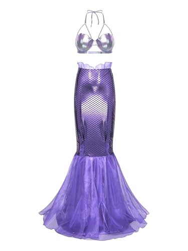 Sinleey Meerjungfrau Kostüm Damen Glitzer Verkleidung Halloween Kostüm Meerjungfrauenrock Mit Bh Crop Top Karnevalsoutfit Typ C XL Sinleey Meerjungfrau Kostüm Damen Glitzer Verkleidung Halloween Kostüm Meerjungfrauenrock Mit Bh Crop Top Karnevalsoutfit Typ C XL von Sinleey