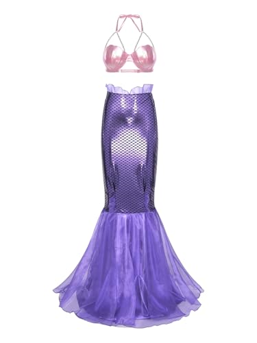 Sinleey Meerjungfrau Kostüm Damen Glitzer Verkleidung Halloween Kostüm Meerjungfrauenrock Mit Bh Crop Top Karnevalsoutfit Typ I XXL Sinleey Meerjungfrau Kostüm Damen Glitzer Verkleidung Halloween Kostüm Meerjungfrauenrock Mit Bh Crop Top Karnevalsoutfit Typ I XXL von Sinleey