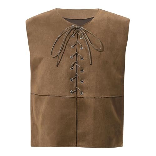 Sinleey Mittelalter Renaissance Kinderkostüm Junge Mädchen Gothic Steampunk Weste Ärmellose Jacke Halloween Karneval Cosplay Kostüm 3-16 Jahre Braun 146-152 Sinleey Mittelalter Renaissance Kinderkostüm Junge Mädchen Gothic Steampunk Weste Ärmellose Jacke Halloween Karneval Cosplay Kostüm 3-16 Jahre Braun 146-152 von Sinleey
