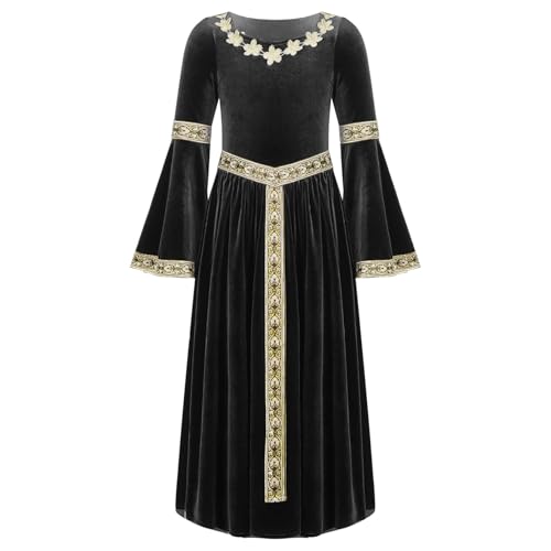 Sinleey Mittelalterliche Renaissance Kleid Mädchen Mittelalter Prinzessin Kostüm Halloween Karneval Cosplay Outfit 5-16 Jahre Schwarz 170-176 Sinleey Mittelalterliche Renaissance Kleid Mädchen Mittelalter Prinzessin Kostüm Halloween Karneval Cosplay Outfit 5-16 Jahre Schwarz 170-176 von Sinleey
